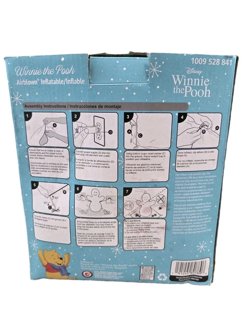 Gemmy Disney Winnie the Pooh 3.5FT Airblown Inflatable Christmas Yard Decor